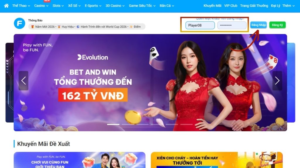 Như vậy, quá trình đăng nhập FUN88 Việt Nam đã hoàn tất – vô cùng nhanh chóng và đơn giản